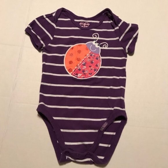 OSH KOSH Lot of 3 Carter's Children's Place 12 Month Purple Ladybug Polka Dots - Picture 6 of 7